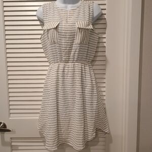 Monteau Striped Off White Mini Dress Size Large
